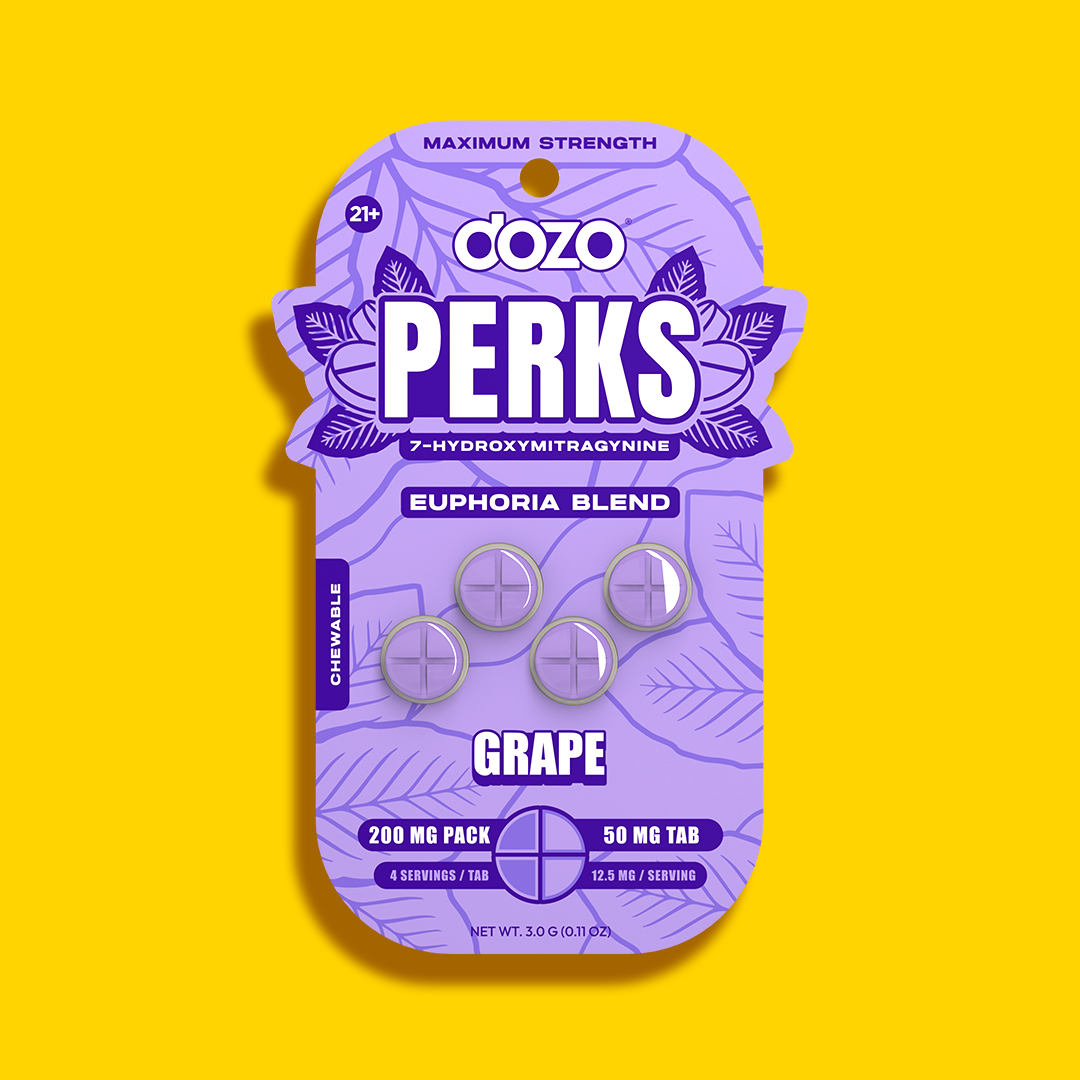 4ct 50mg Dozo PERKS 7-HYDROXYMITRAGYNINE | GRAPE (EUPHORIA BLEND)
