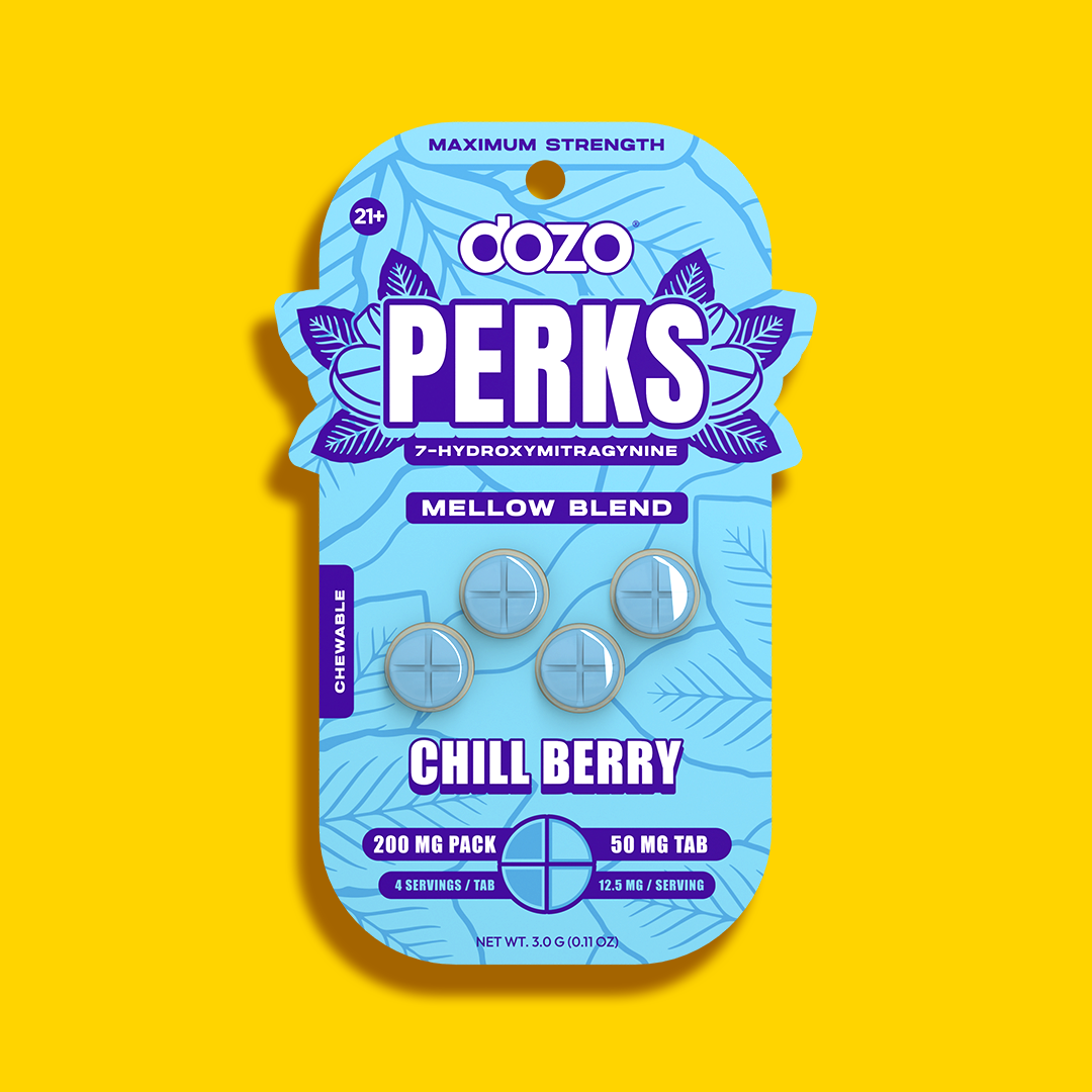 4ct 50mg Dozo PERKS 7-HYDROXYMITRAGYNINE | CHILL BERRY (MELLOW BLEND)