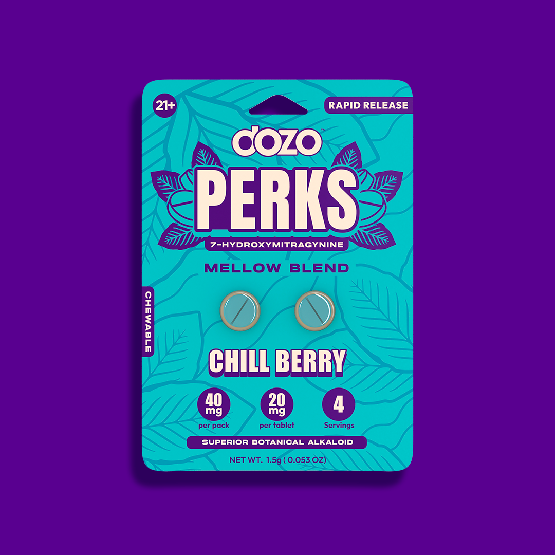 2ct 40mg Dozo PERKS 7-HYDROXYMITRAGYNINE | RAW GOLD (MELLOW BLEND)