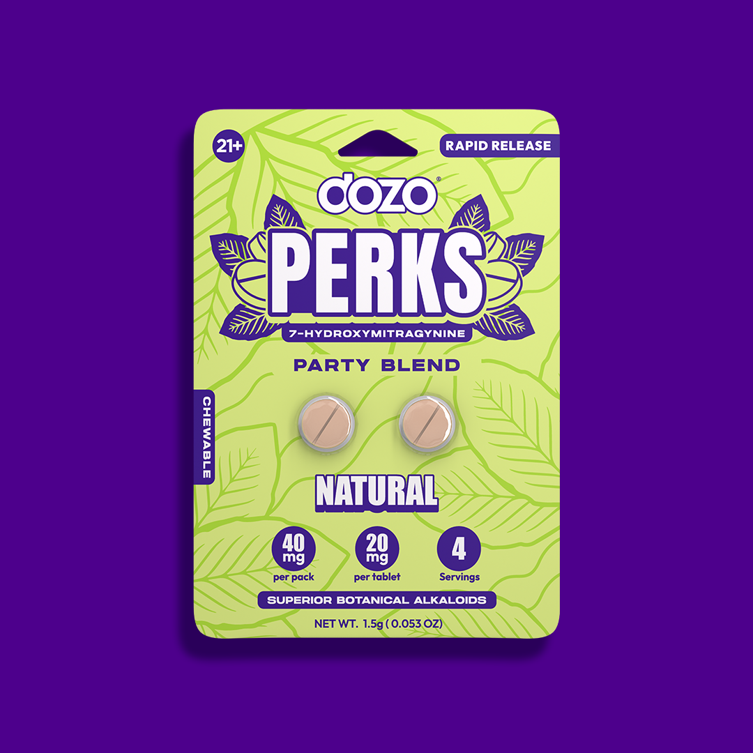 2ct 40mg Dozo PERKS 7-HYDROXYMITRAGYNINE | RAW GOLD (MELLOW BLEND)