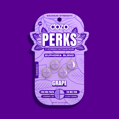 4ct 50mg Dozo PERKS 7-HYDROXYMITRAGYNINE | STRAWBERRY BANANA (EUPHORIA BLEND)