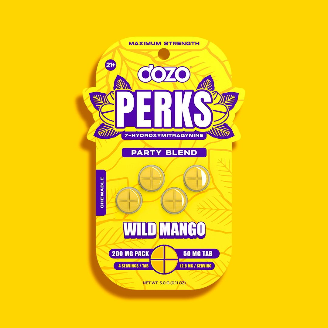 4ct 50mg Dozo PERKS 7-HYDROXYMITRAGYNINE | WILD MANGO (PARTY BLEND)