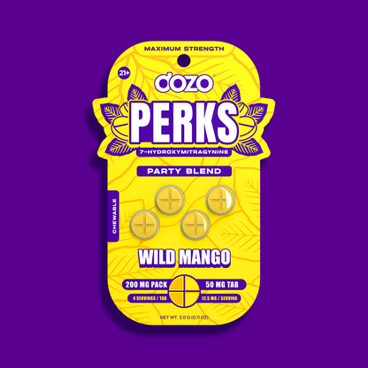 4ct 50mg Dozo PERKS 7-HYDROXYMITRAGYNINE | WILD MANGO (PARTY BLEND)