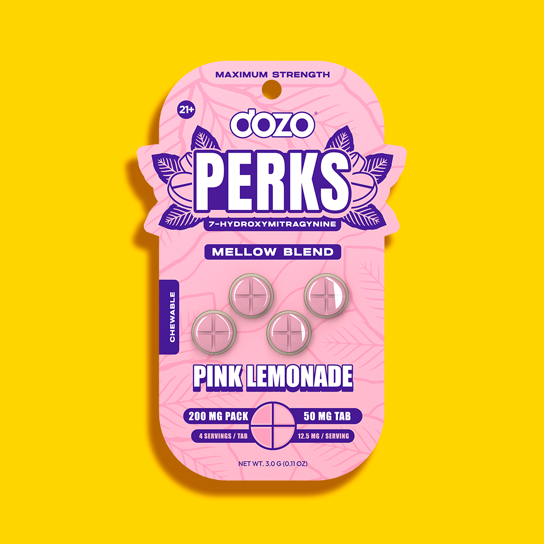 4ct 50mg Dozo PERKS 7-HYDROXYMITRAGYNINE | PINK LEMONADE (MELLOW BLEND)