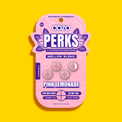 4ct 50mg Dozo PERKS 7-HYDROXYMITRAGYNINE | PINK LEMONADE (MELLOW BLEND)
