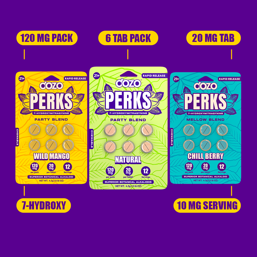 6ct 120 mg Dozo PERKS 7-OH | WILD MANGO (PARTY BLEND)