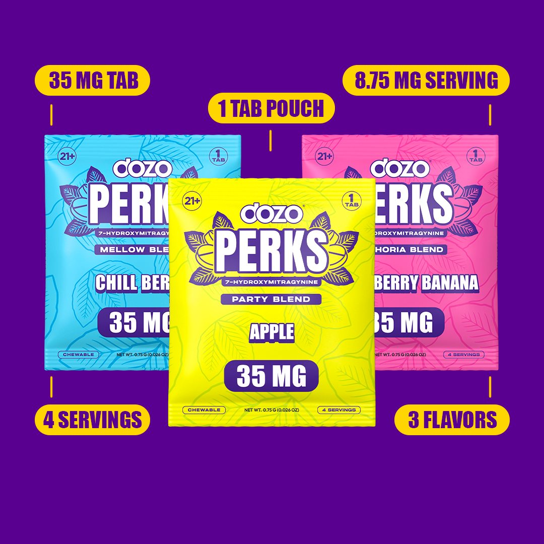 1ct 35mg Dozo PERKS 7-HYDROXYMITRAGYNINE | APPLE (PARTY BLEND)