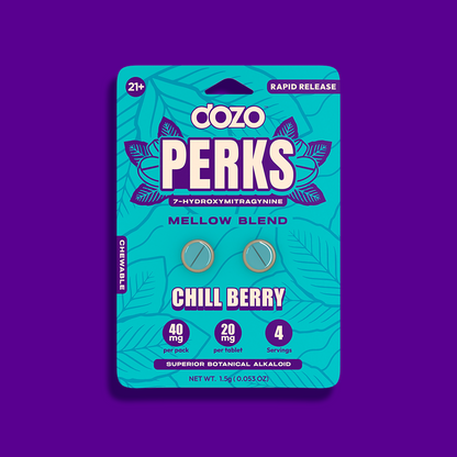 2ct 40mg Dozo PERKS 7-HYDROXYMITRAGYNINE | CHILL BERRY (MELLOW BLEND)