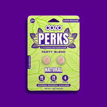 2ct 40mg Dozo PERKS 7-HYDROXYMITRAGYNINE | NATURAL (PARTY BLEND)