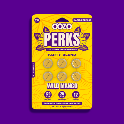 6ct 120 mg Dozo PERKS 7-OH | WILD MANGO (PARTY BLEND)