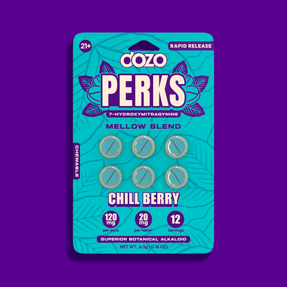 6ct 120 mg Dozo PERKS 7-OH | CHILL BERRY (MELLOW BLEND)
