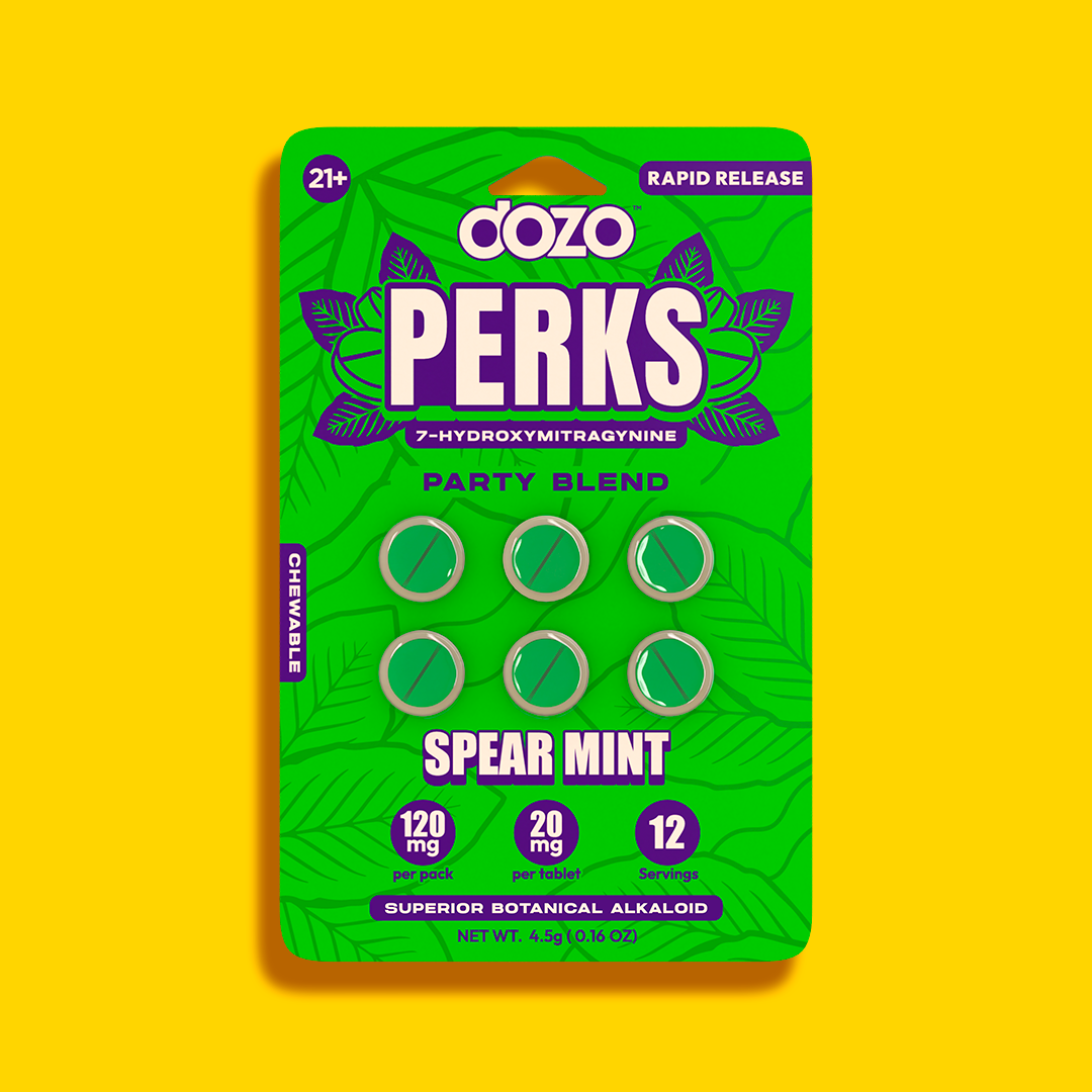 6ct 120 mg Dozo PERKS 7-OH | SPEAR MINT (PARTY BLEND)