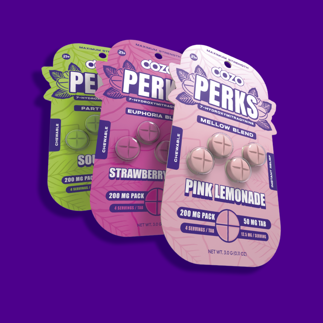 4ct 50mg Dozo PERKS 7-HYDROXYMITRAGYNINE | GRAPE (EUPHORIA BLEND)